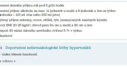 Obr. 3 Doporučení nefarmakologické léčby hypertoniků